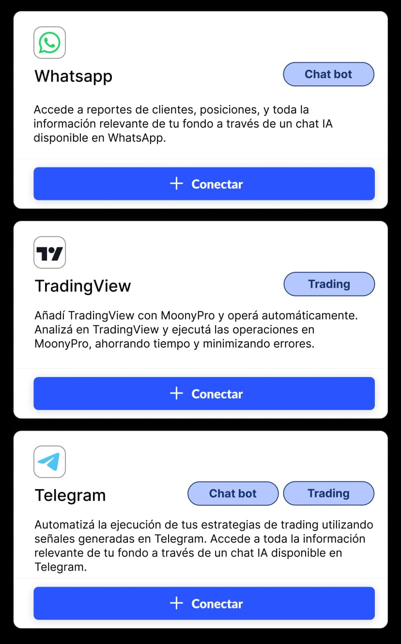 Integraciones disponibles